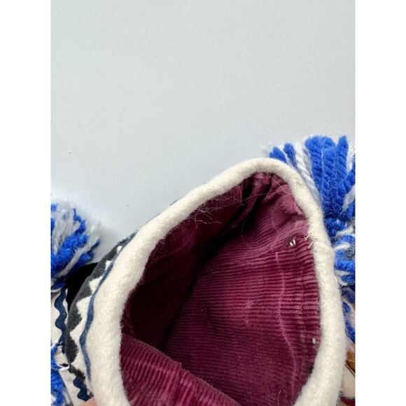 Vintage Kids' Inuit Beaded Suede Black Fur Shaft Tasseled Pom Pom Mukluk Boots - Picture 15 of 16